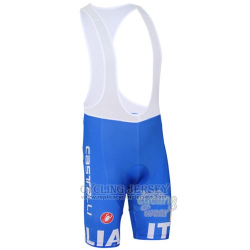 2016 Cycling Jersey Italy White and Blue Short Sleeve and Bib Short